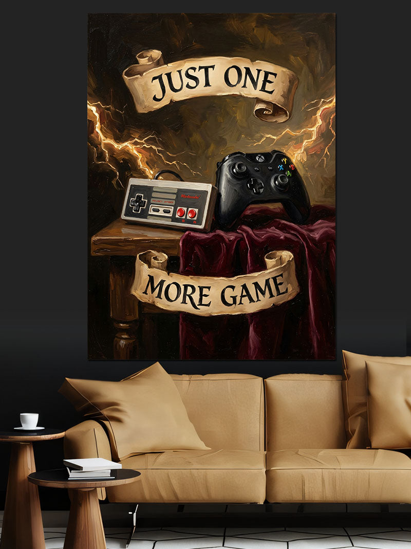 Just One More Game Konsol Afişi Kanvas Tablo