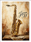 Saksafon Jazz Müzik Vintage Tablo Müzik kanvas