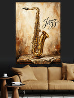 Saksafon Jazz Müzik Vintage Tablo Kanvas Tablo