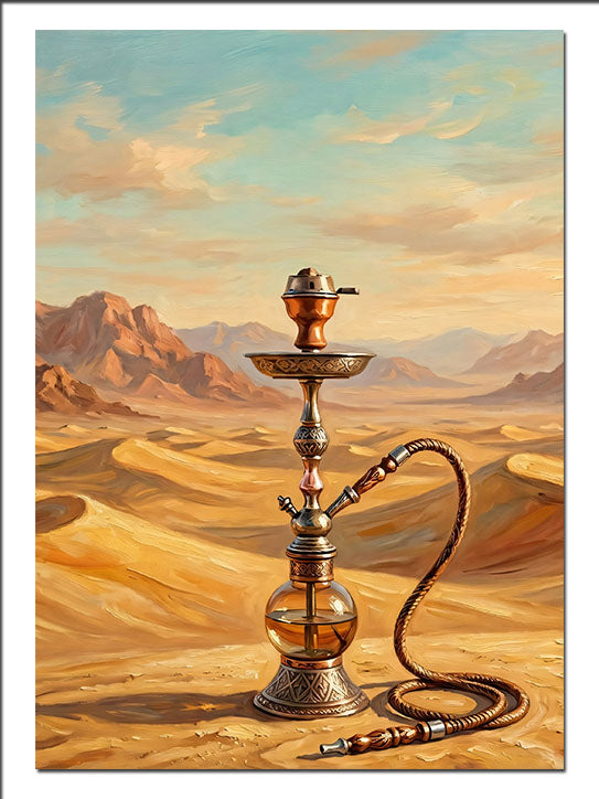 Çölde Nargile ve Kum Tepeleri İnsan kanvas tablo