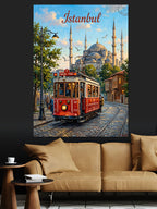İstanbul Tramvay ve Sultanahmet Camii Kanvas Tablo