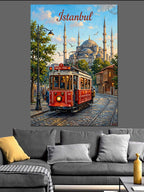 İstanbul Tramvay ve Sultanahmet Camii Kanvas Tablo