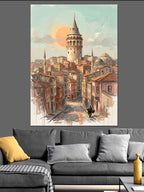 Galata Kulesi İstanbul Gün Batımı Kanvas Tablo