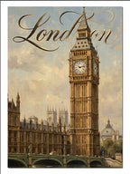 Big Ben ve London Yazısı Poster Şehir kanvas tablo