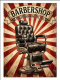 Berber Koltuğu Vintage Barbershop Afiş Retro kanvas tablo
