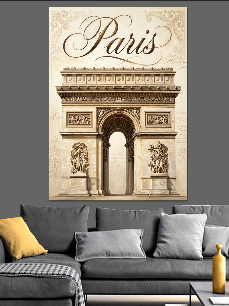Paris Zafer Takı ve Yazı Kanvas Tablo