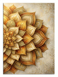 Altın kabartma mandala çiçeği deseni, mandala tablosu.
