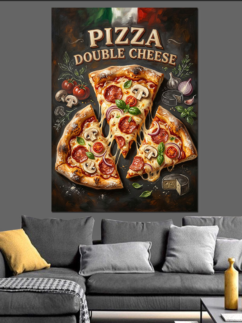 Pizza Double Cheese Posteri Kanvas Tablo