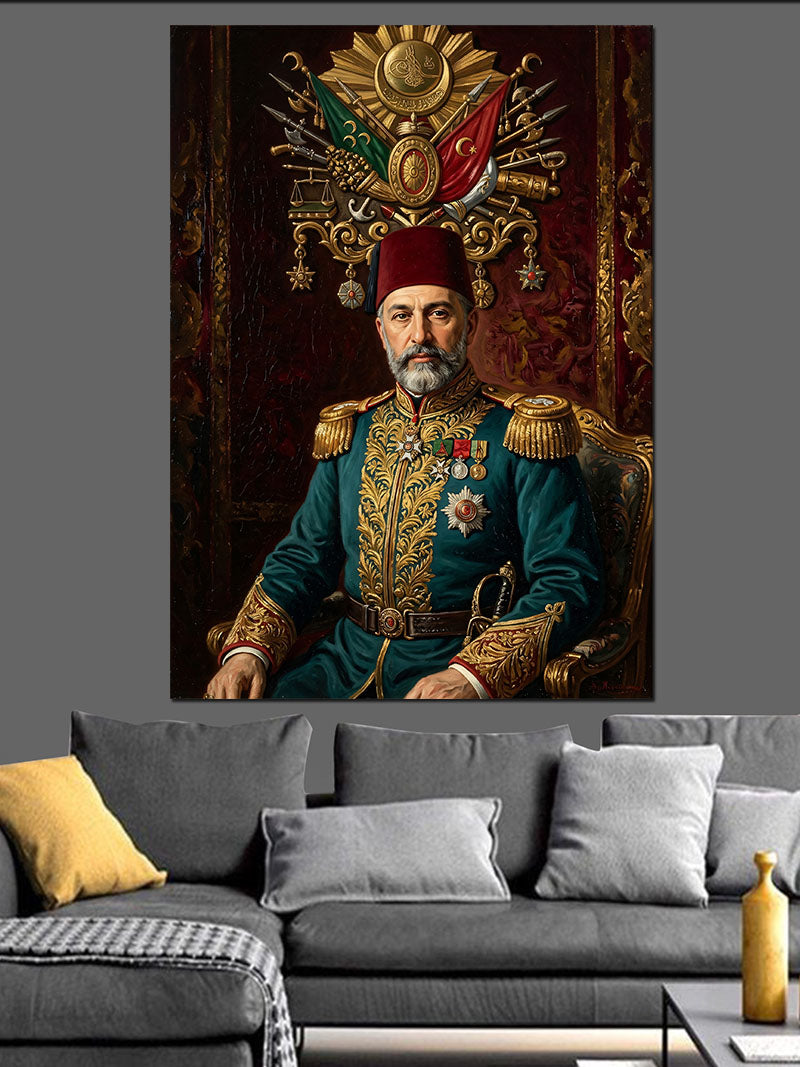 Osmanlı Fesli Paşa Portresi Kanvas Tablo