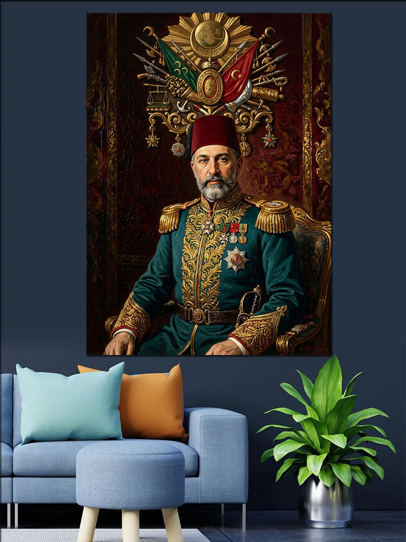Osmanlı Fesli Paşa Portresi Kanvas Tablo
