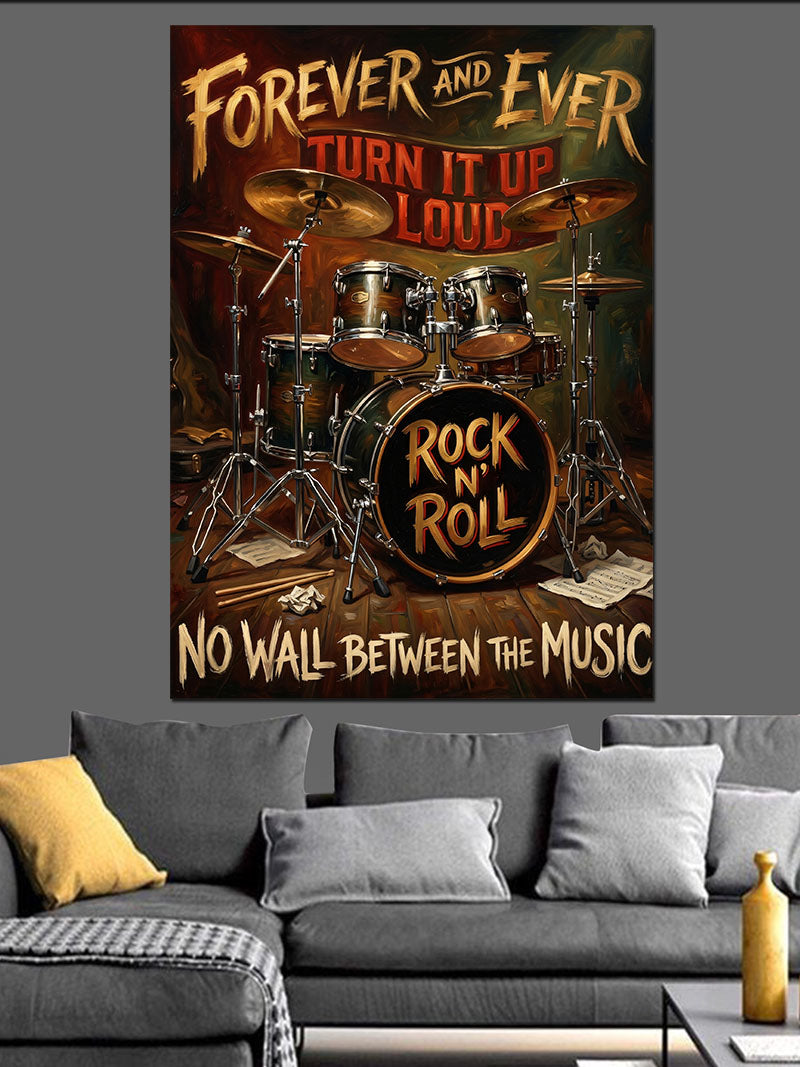 Rock And Roll Davul Poster Kanvas Tablo