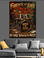 Rock And Roll Davul Poster Kanvas Tablo