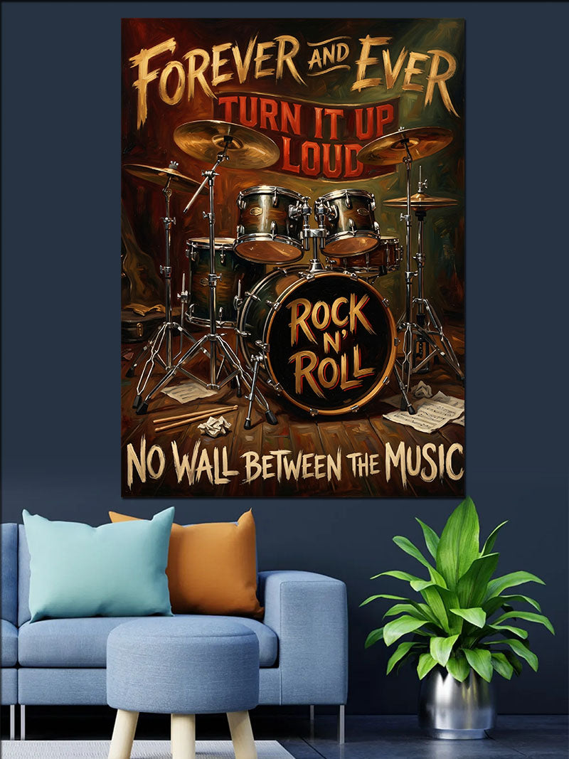 Rock And Roll Davul Poster Kanvas Tablo