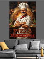Pizza Special Recipes Şef Posteri Kanvas Tablo
