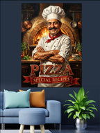 Pizza Special Recipes Şef Posteri Kanvas Tablo