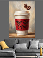 But First Coffee Kağıt Bardak Kanvas Tablo