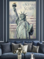 New York Özgürlük Anıtı Tablosu Kanvas Tablo