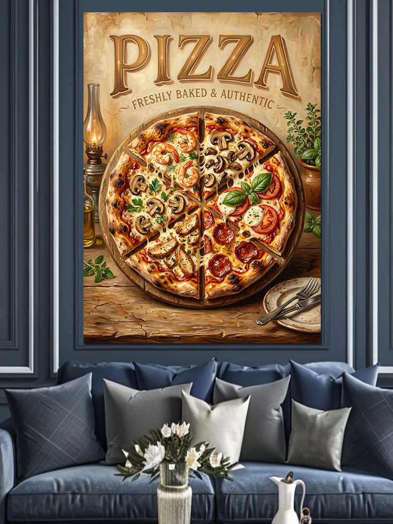 PIZZA Otantik İtalyan Pizza Posteri Kanvas Tablo