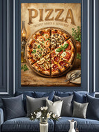PIZZA Otantik İtalyan Pizza Posteri Kanvas Tablo