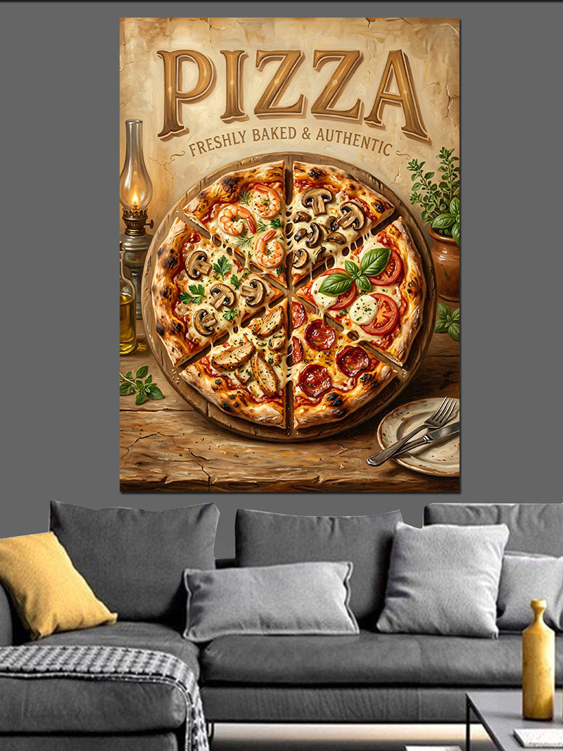 PIZZA Otantik İtalyan Pizza Posteri Kanvas Tablo