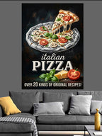 Italian Pizza Dilimli Peynirli Poster Kanvas Tablo