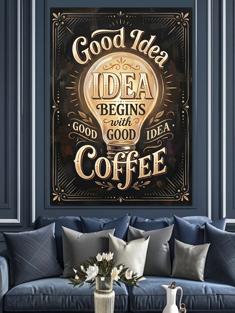 Good Idea Coffee Vintage Poster Kanvas Tablo