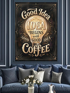 Good Idea Coffee Vintage Poster Kanvas Tablo