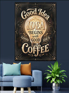 Good Idea Coffee Vintage Poster Kanvas Tablo