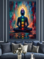 Çakralı Meditasyon Yapan Adam Tablosu Kanvas Tablo