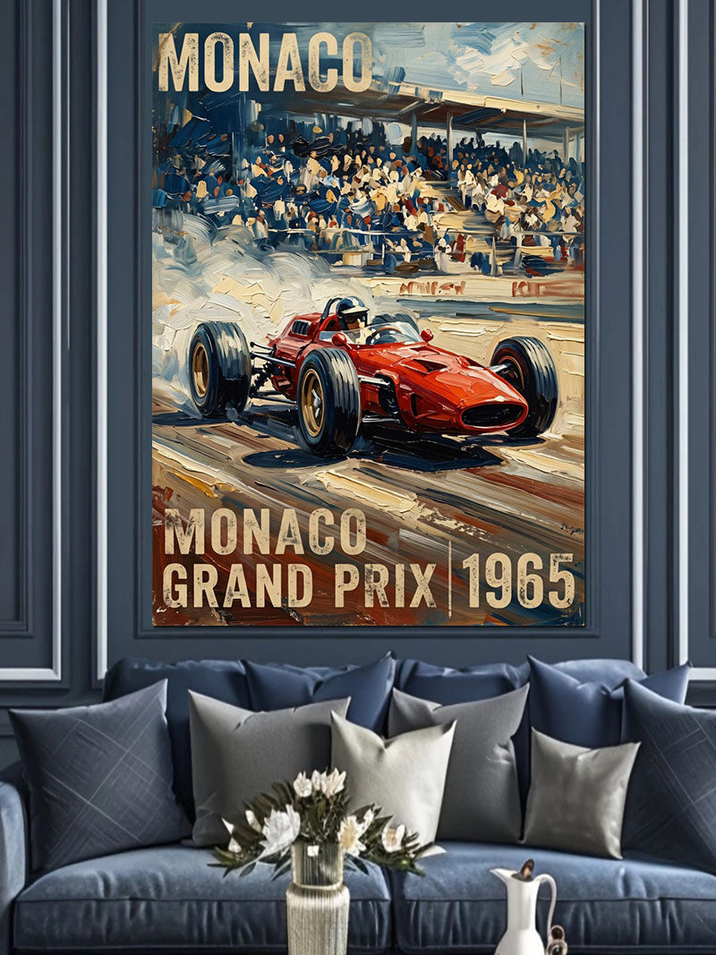 Monaco Grand Prix 1965 Yarış Arabası Posteri Kanvas Tablo