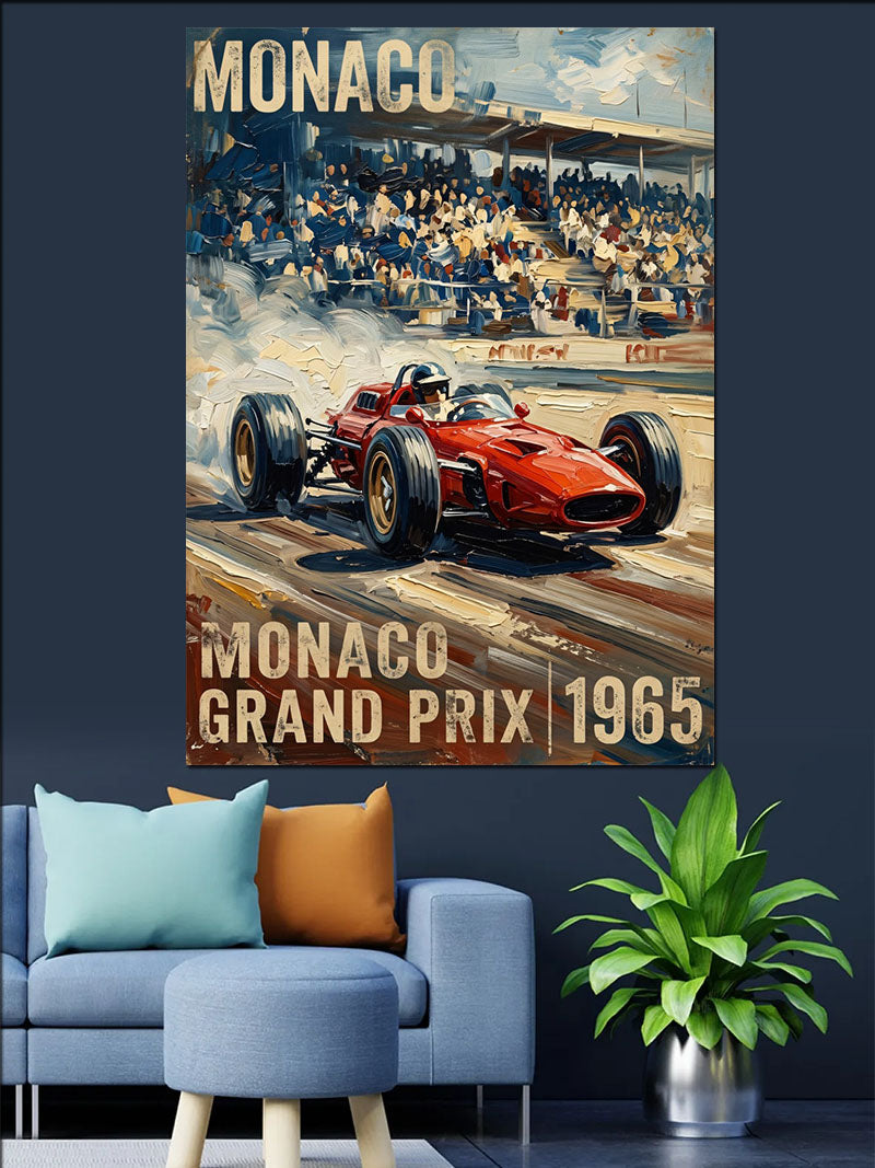 Monaco Grand Prix 1965 Yarış Arabası Posteri Kanvas Tablo