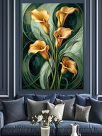Sarı Gala Çiçeği Art Nouveau Tablo Kanvas Tablo