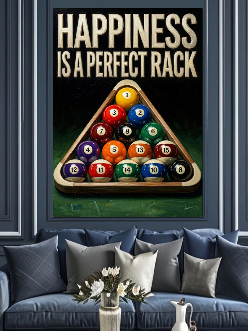 Bilardo Topları Piramit Happiness Rack Kanvas Tablo