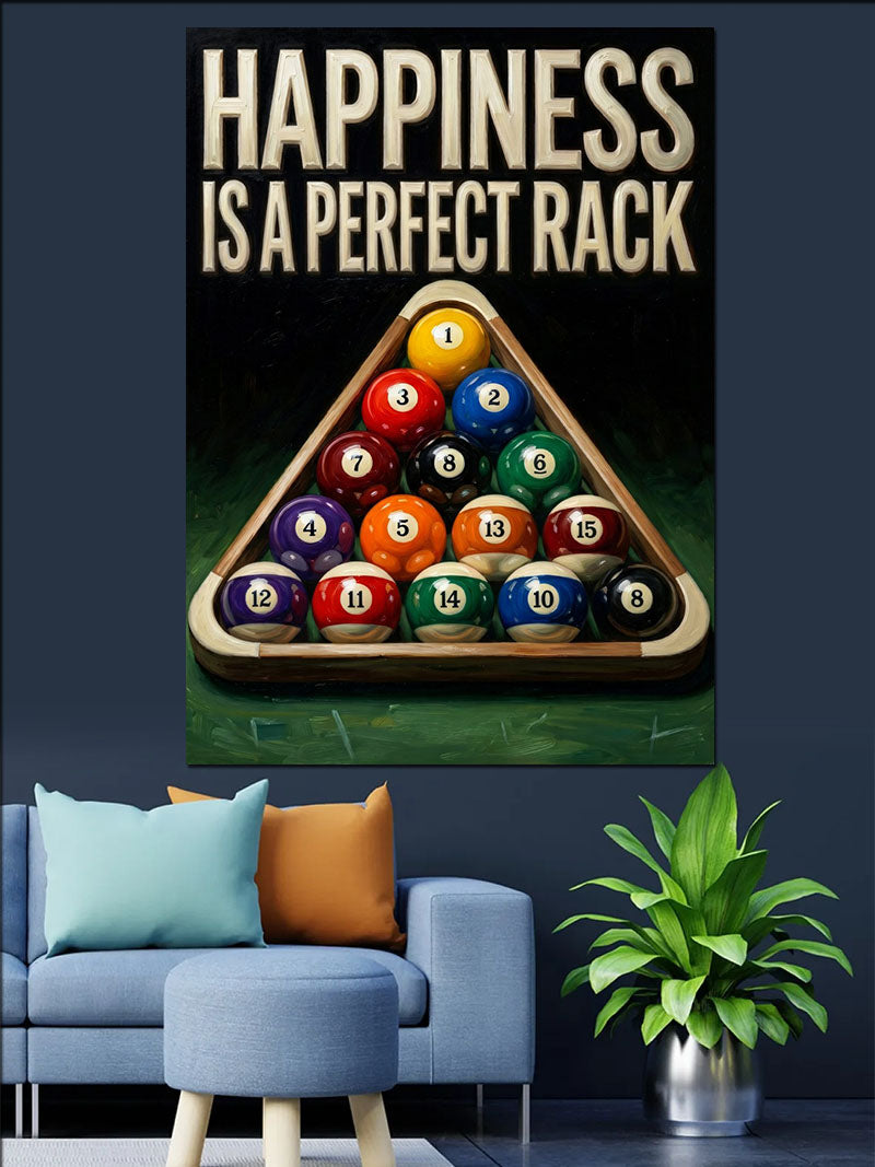 Bilardo Topları Piramit Happiness Rack Kanvas Tablo