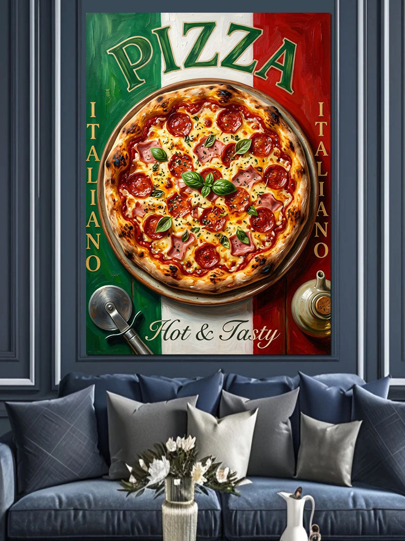 Pizza Hot And Tasty İtalyan Poster Kanvas Tablo