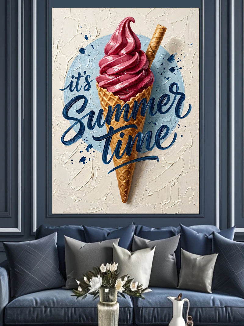 It's Summer Time Dondurma Külahı Kanvas Tablo