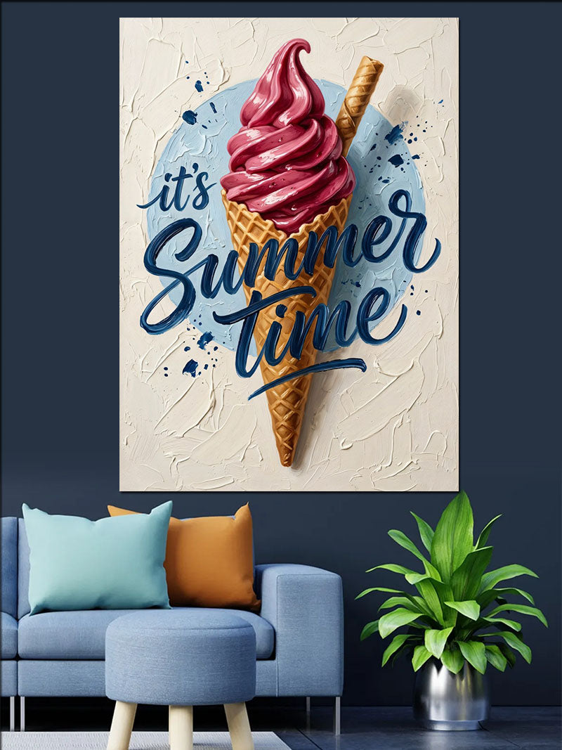 It's Summer Time Dondurma Külahı Kanvas Tablo
