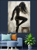 Gölge Efektli Dans Eden kadın Kanvas Tablo