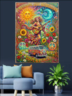 Hippie Love Peace Güneş Karavan Kanvas Tablo