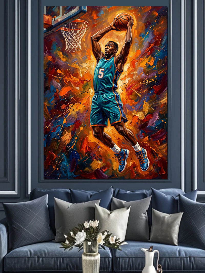 Smaç Vuran Basketbolcu Renkli Tablo Kanvas Tablo