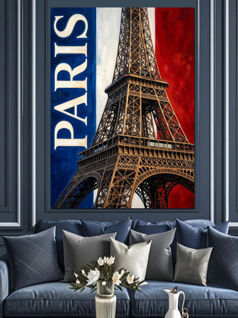 Paris Eyfel Kulesi Afişi Tablosu Kanvas Tablo