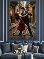 Sokakta Tango Yapan Çift Tablosu Kanvas Tablo