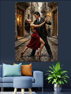 Sokakta Tango Yapan Çift Tablosu Kanvas Tablo