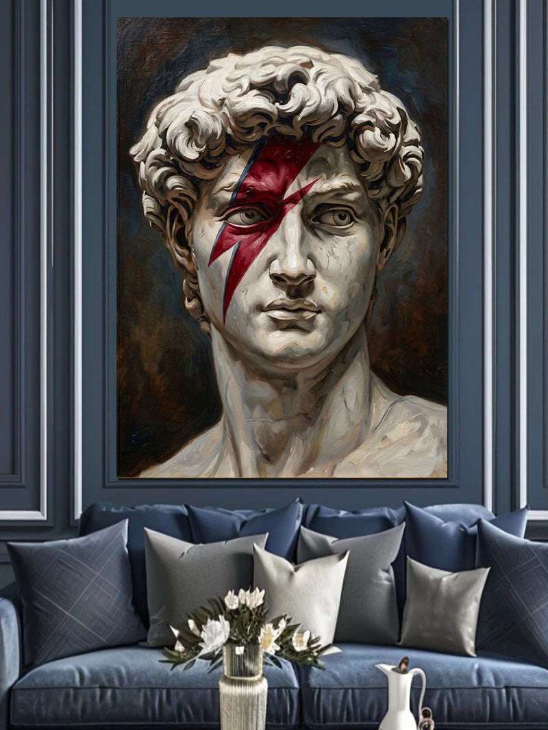 Şimşekli Antik Heykel Pop Art Kanvas Tablo