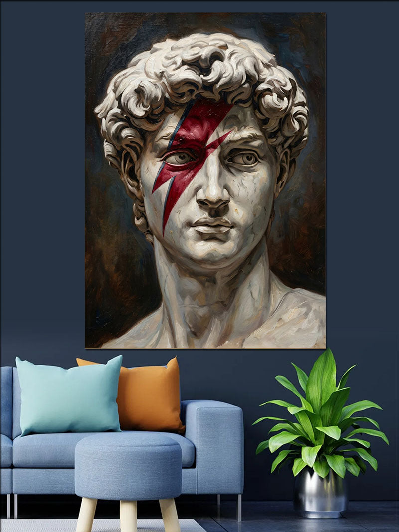 Şimşekli Antik Heykel Pop Art Kanvas Tablo
