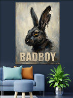 Kulakları Düşük Tavşan Bad Boy Kanvas Tablo
