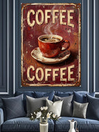 Coffee Vintage Kahve Tabelası Tablosu Kanvas Tablo