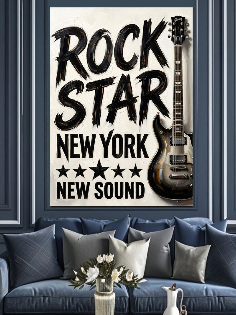 Rock Star Gitar Poster Tablosu Kanvas Tablo