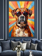 Gözlüklü Köpek Pop Art Portresi Kanvas Tablo