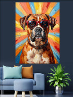 Gözlüklü Köpek Pop Art Portresi Kanvas Tablo